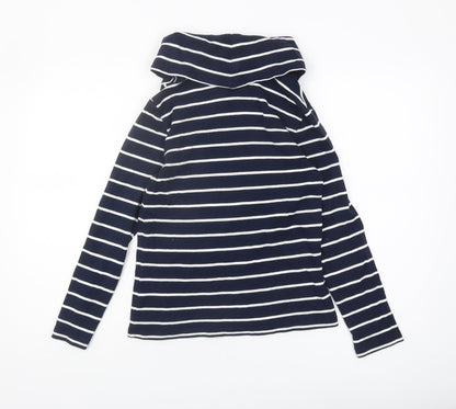 Cotton Traders Women's Blue Striped T-Shirt UK 8