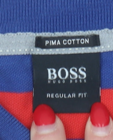 Hugo Boss Men's Multicoloured Striped Polo M