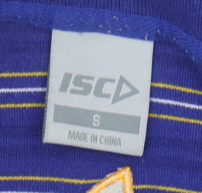 ISC Men's Blue Striped Polo Shirt - Size S