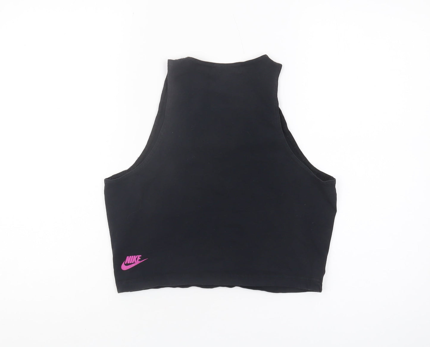 Nike Women's Black Cropped Tank Top L - Activewear