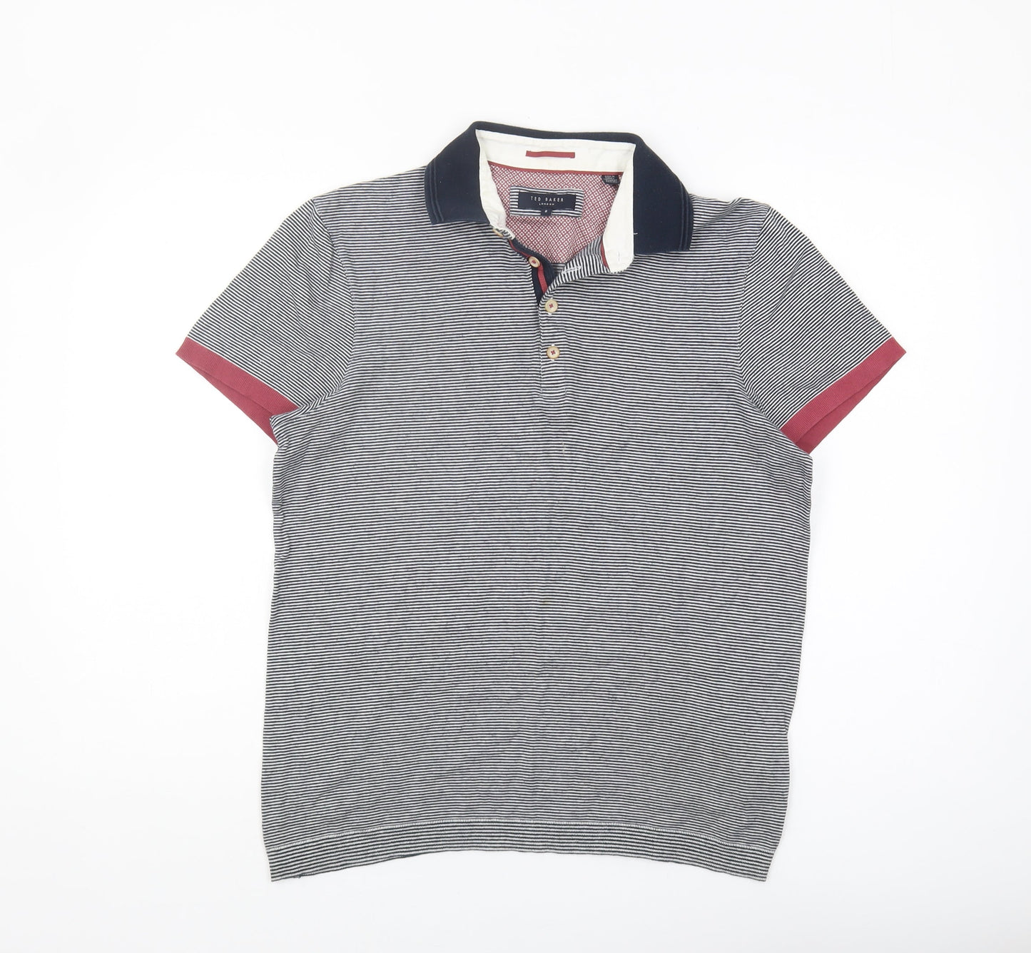 Ted Baker Men's Multicoloured Striped Polo Shirt S