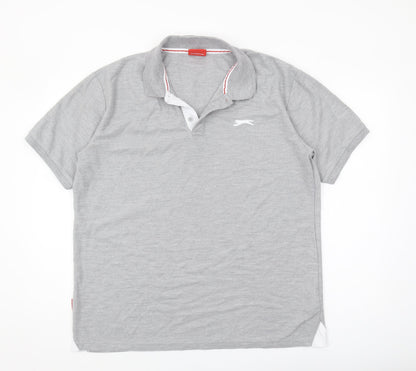 Slazenger Men's Grey Polo Shirt XL Casual