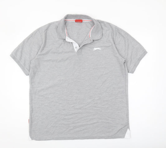 Slazenger Men's Grey Polo Shirt XL Casual