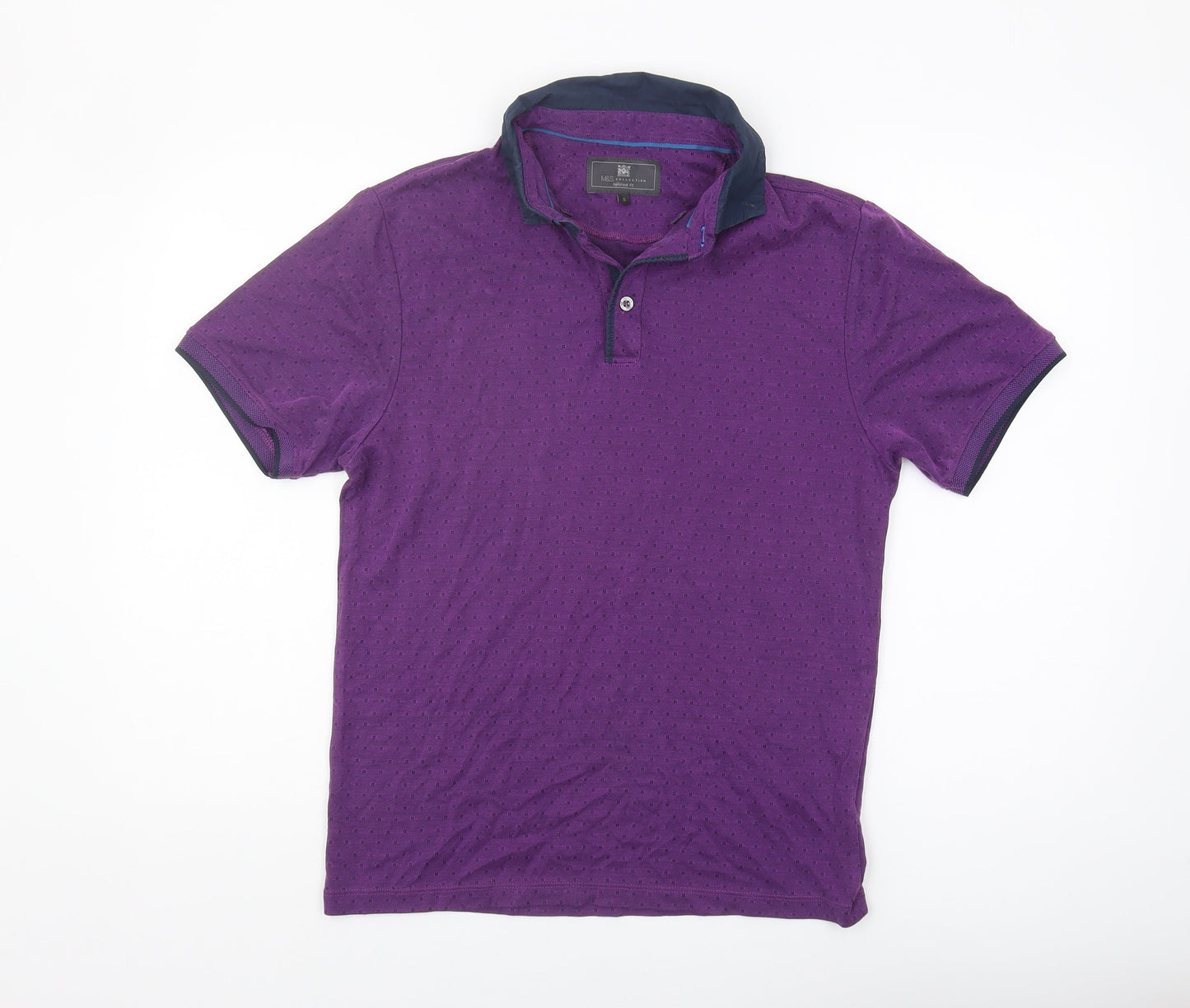 Marks and Spencer Men's Purple Slim Fit Polo S