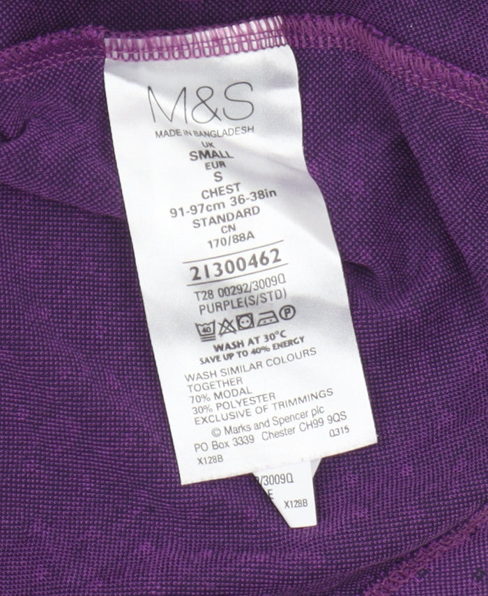 Marks and Spencer Men's Purple Slim Fit Polo S
