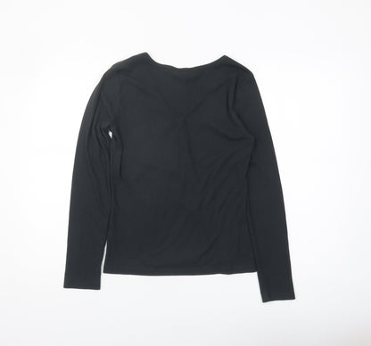 Womens UK Size L Lee Black Basic T-Shirt
