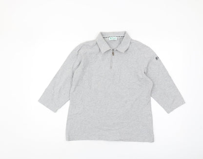 Pringle Golf Unisex Grey Collared Top, Size L Casual Zip