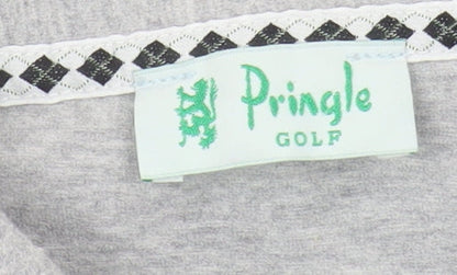 Pringle Golf Unisex Grey Collared Top, Size L Casual Zip