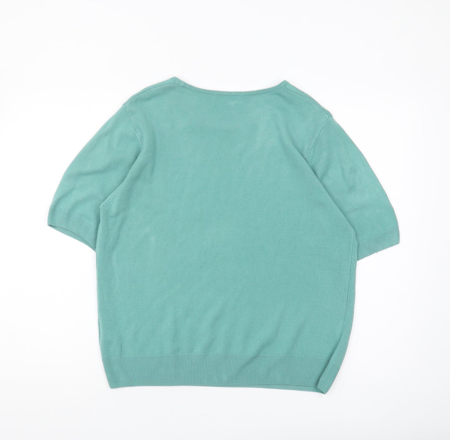 Womens UK Size 18 Marks and Spencer Green Basic T-Shirt