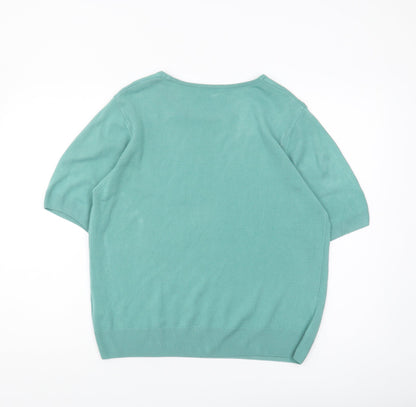 Womens UK Size 18 Marks and Spencer Green Basic T-Shirt