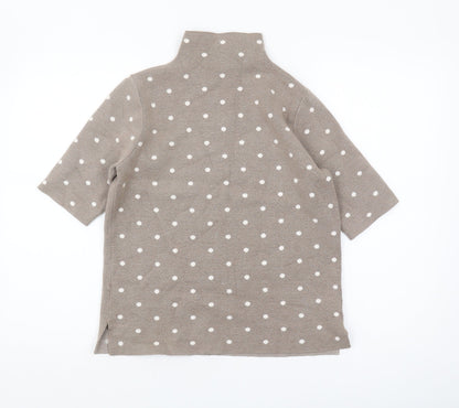 Cynthia Rowley Women's Beige Polka Dot Jumper - M