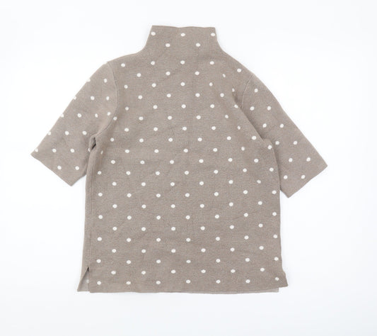 Cynthia Rowley Women's Beige Polka Dot Jumper - M