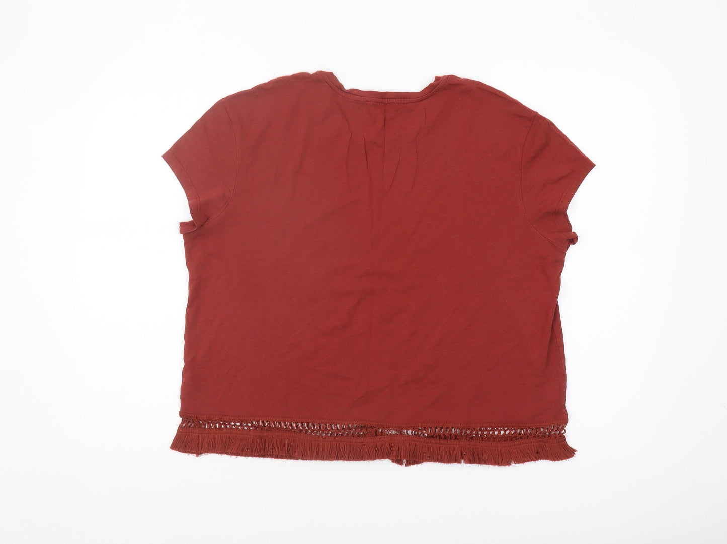 Womens UK Size 18 Marks and Spencer Red Basic T-Shirt