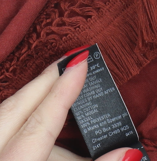 Womens UK Size 18 Marks and Spencer Red Basic T-Shirt