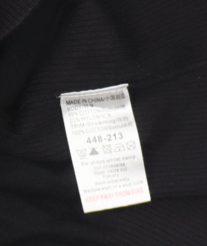 Next Men's Black V-Neck Jumper, Size L, Striped