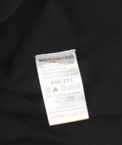 Next Men's Black V-Neck Jumper, Size L, Striped