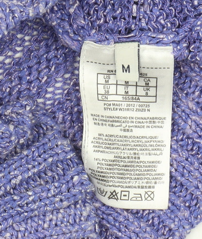 Womens UK Size 8 GUESS Purple Pullover Jumper