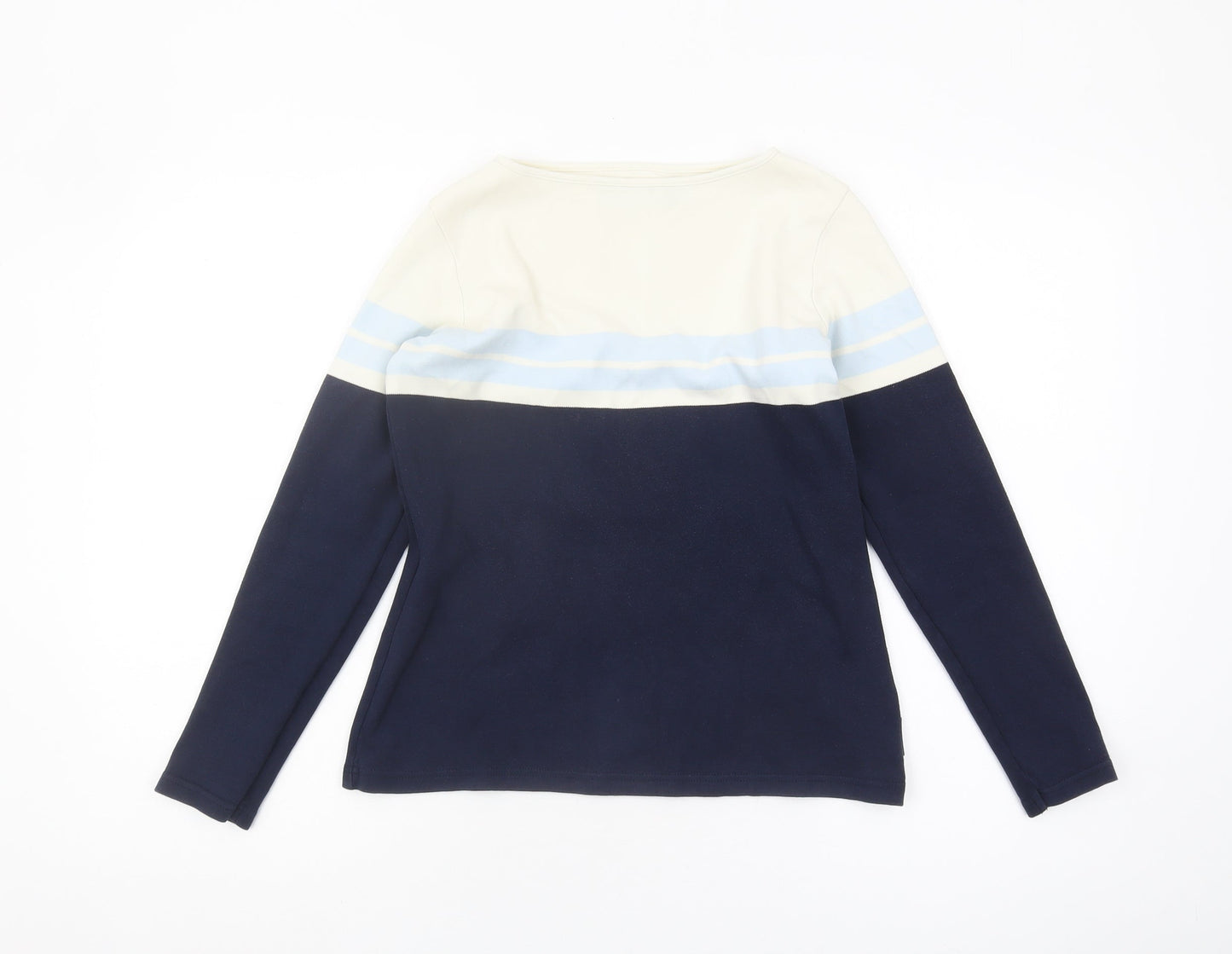 Maine New England Women's Blue Stripe Top, Size 10