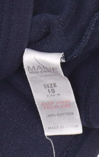 Maine New England Women's Blue Stripe Top, Size 10