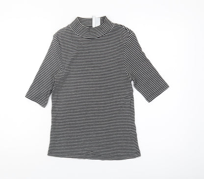 Womens UK Size 12 H&M Black Basic T-Shirt