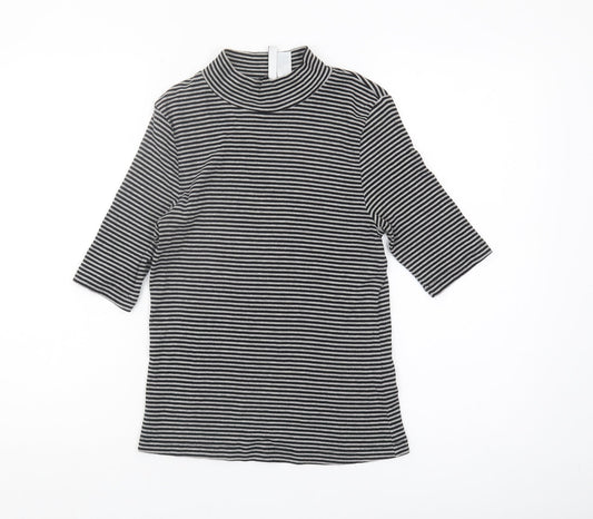 Womens UK Size 12 H&M Black Basic T-Shirt