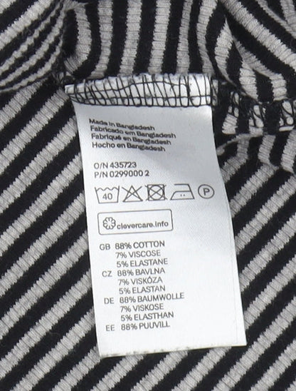 Womens UK Size 12 H&M Black Basic T-Shirt