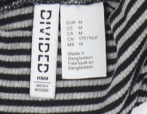 Womens UK Size 12 H&M Black Basic T-Shirt