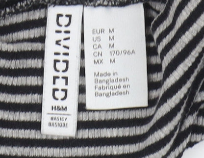 Womens UK Size 12 H&M Black Basic T-Shirt