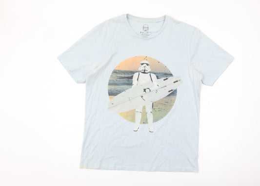 Next Men's Blue Star Wars Graphic T-Shirt L