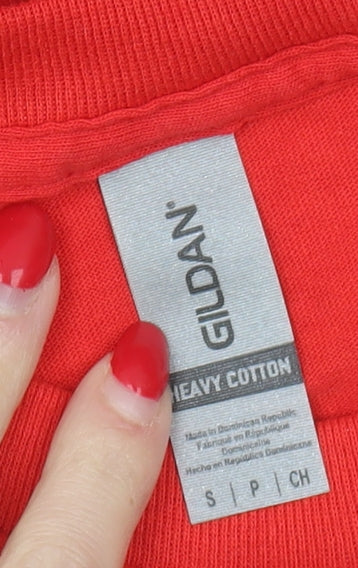 Mens UK Size S Gildan Red  T-Shirt