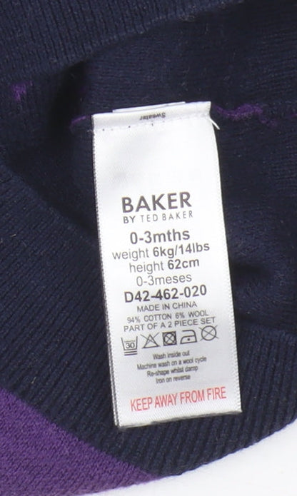 Ted Baker Unisex Multicoloured 0-3 Months Colourblock Jumper