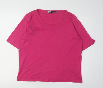 Womens UK Size 18 Isle Pink Basic T-Shirt