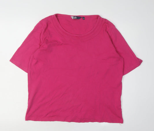 Isle Women's Pink Basic Crew Neck T-Shirt, Size 18