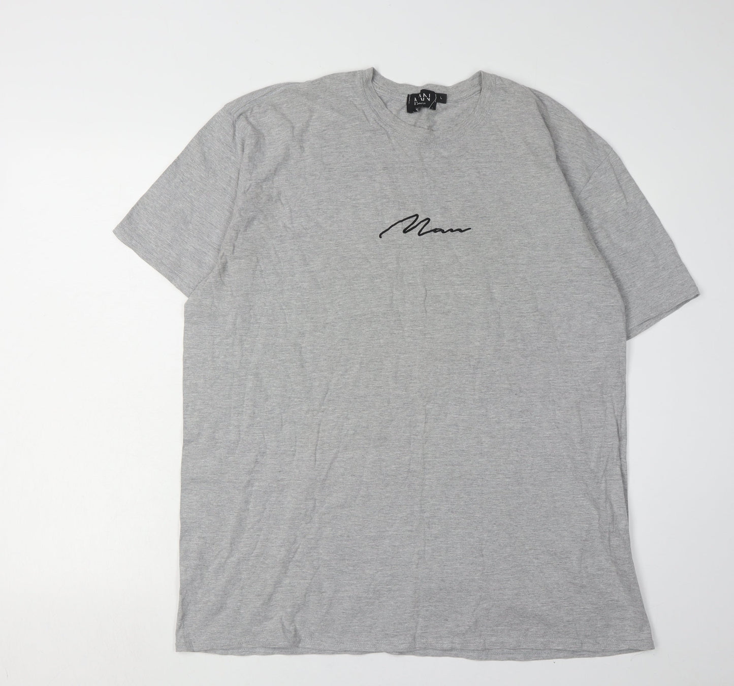 Mens UK Size L boohooMAN Grey  T-Shirt