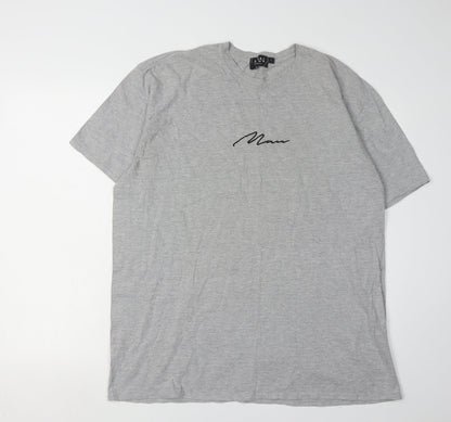 Mens UK Size L boohooMAN Grey  T-Shirt