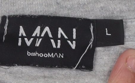 Mens UK Size L boohooMAN Grey  T-Shirt
