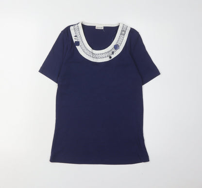 Damart Women's Blue T-Shirt Size 10/12 - Elegant Casual