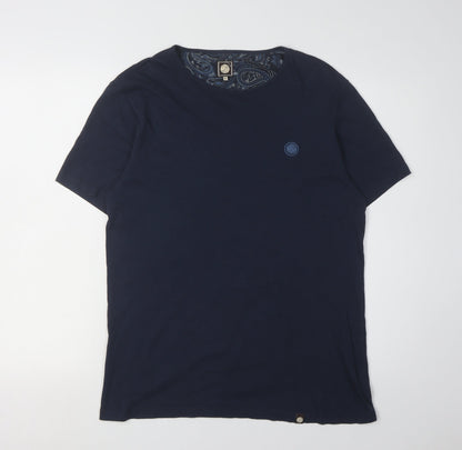 Pretty Green Men's Blue Crew Neck T-Shirt M