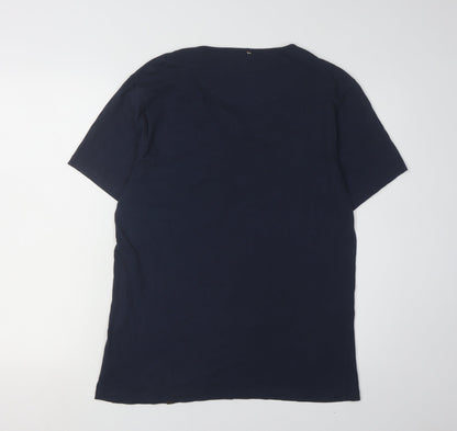 Pretty Green Men's Blue Crew Neck T-Shirt M