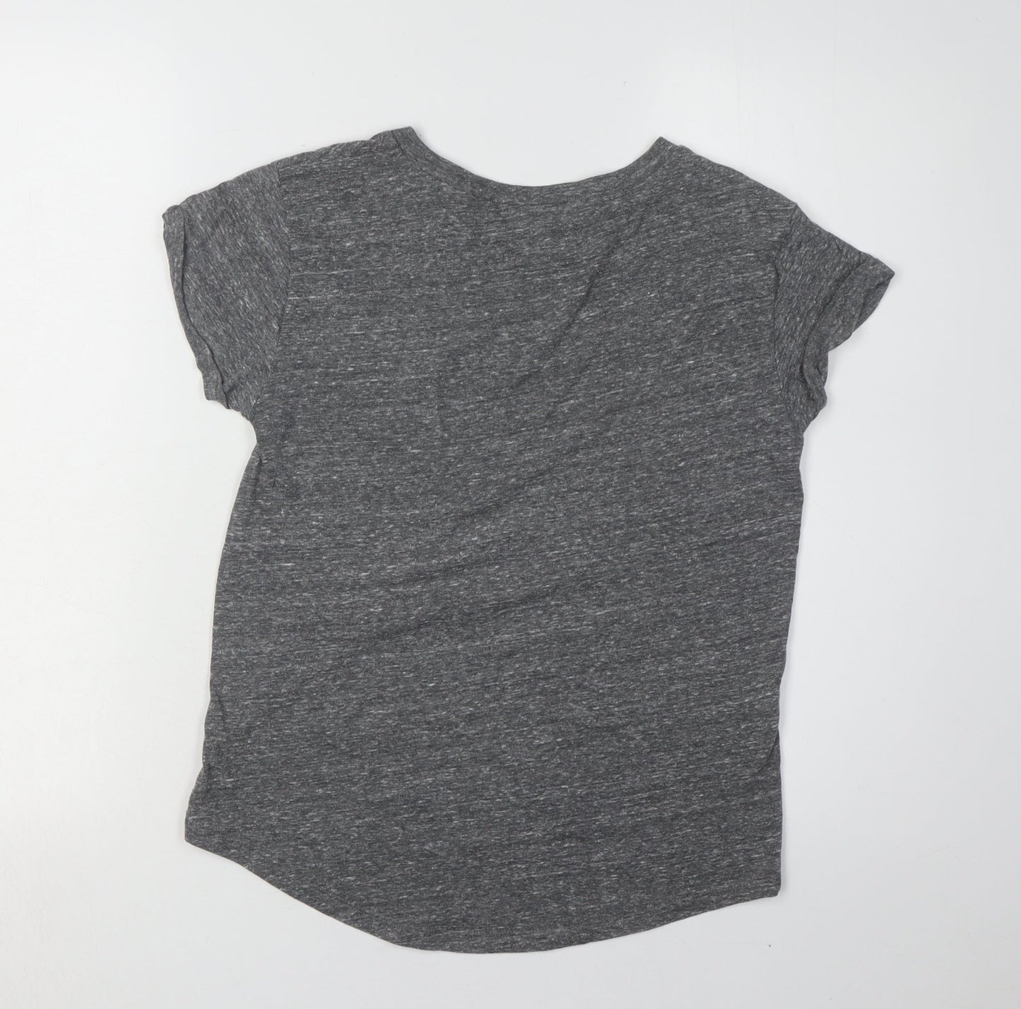 Womens UK Size XS PINK Grey Basic T-Shirt
