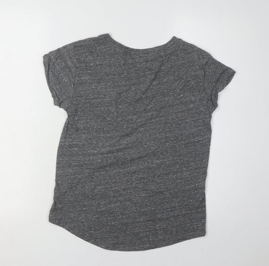 Womens UK Size XS PINK Grey Basic T-Shirt