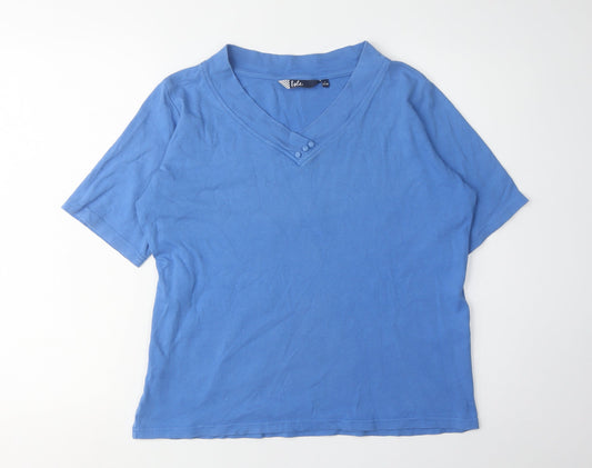 Womens UK Size L Isle Blue Basic T-Shirt