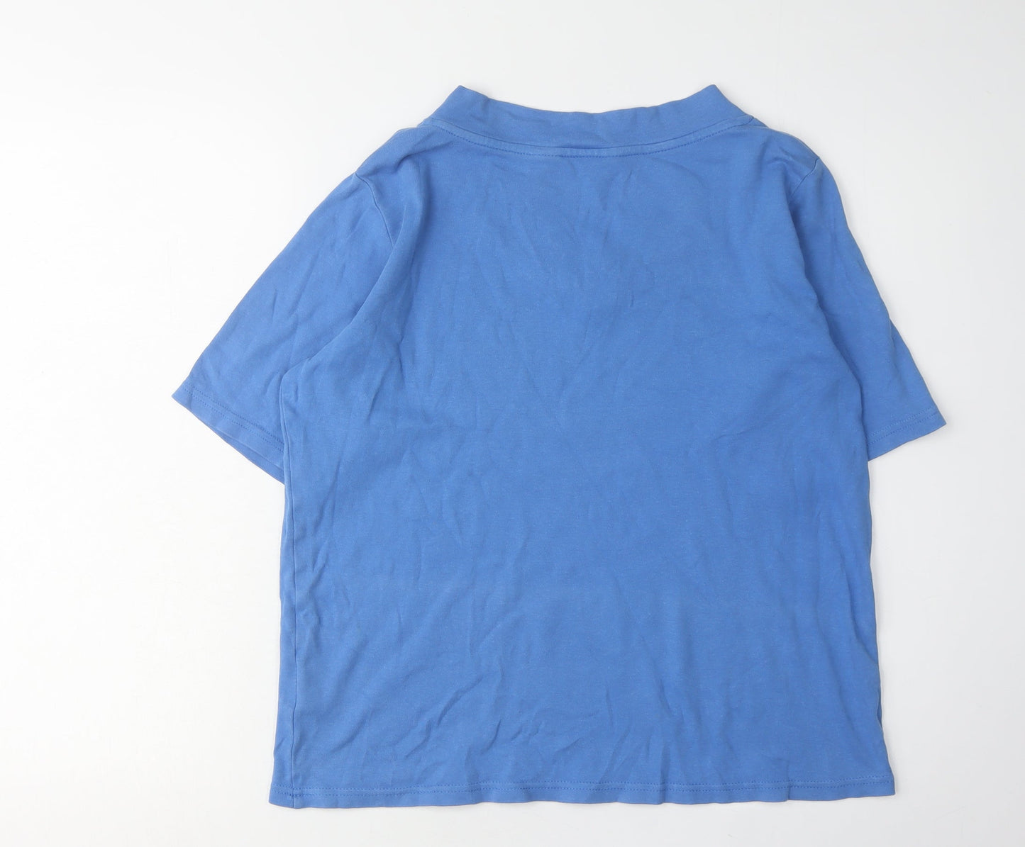 Womens UK Size L Isle Blue Basic T-Shirt