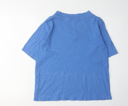 Womens UK Size L Isle Blue Basic T-Shirt