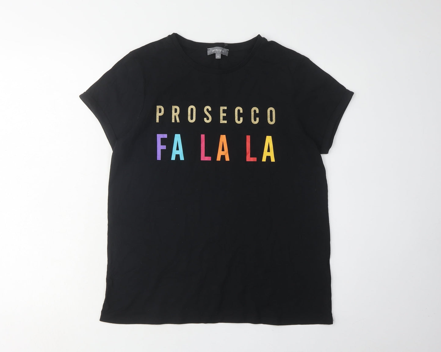 Womens UK Size 12 Principles Black  T-Shirt