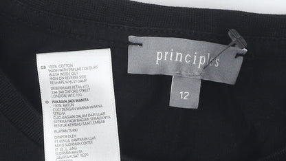 Womens UK Size 12 Principles Black  T-Shirt