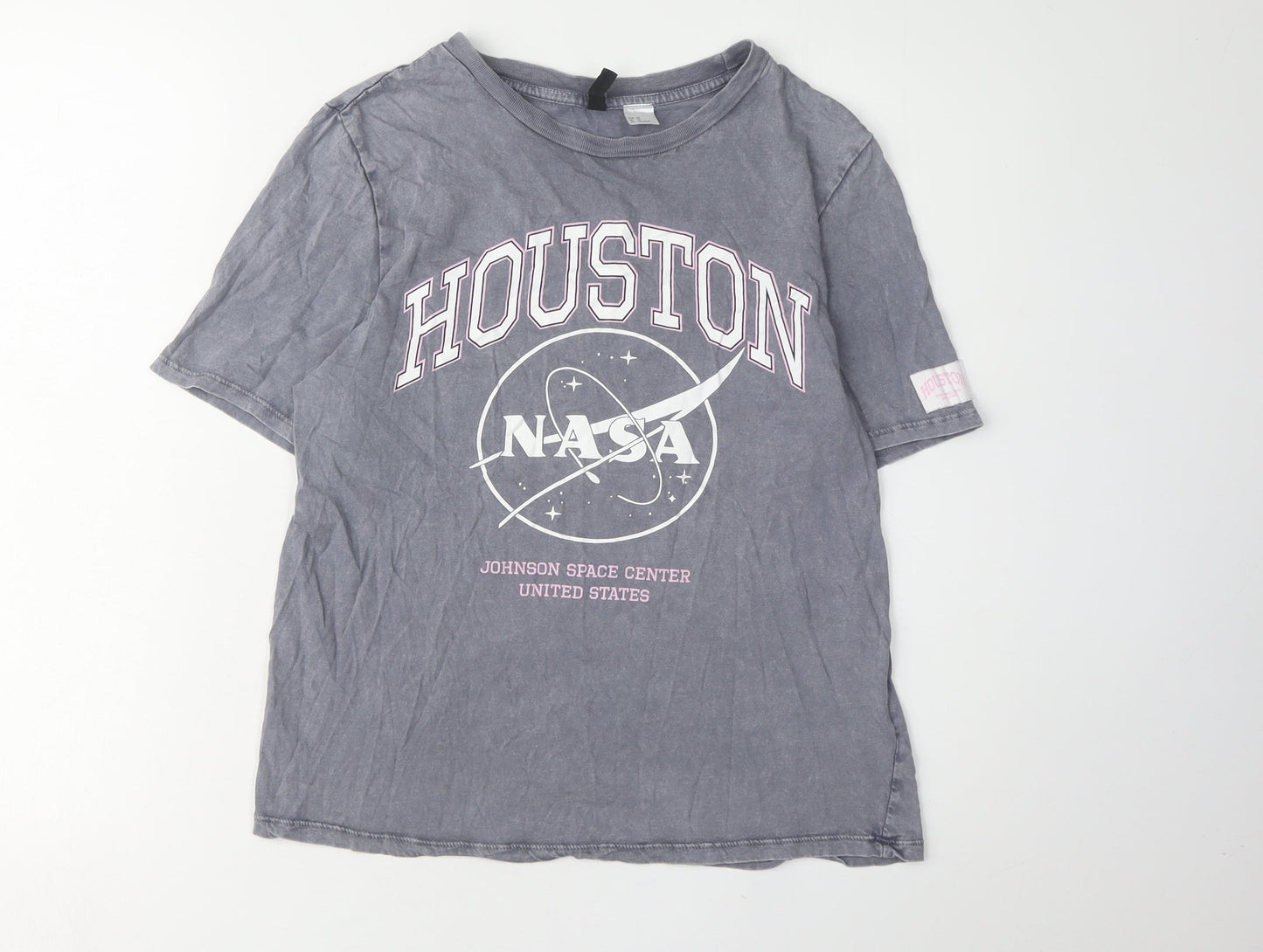Unisex Adults UK Size XS H&M Grey Basic T-Shirt