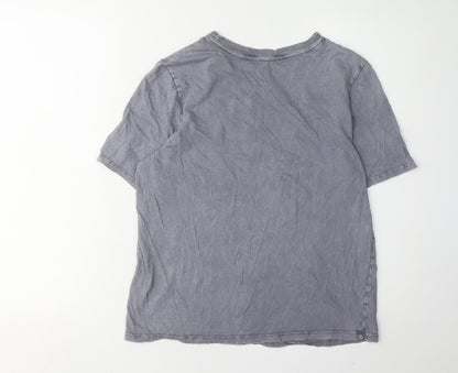 Unisex Adults UK Size XS H&M Grey Basic T-Shirt