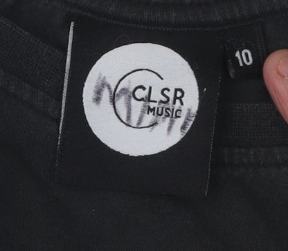 CLSR MUSIC Women's Black T-Shirt Size 10