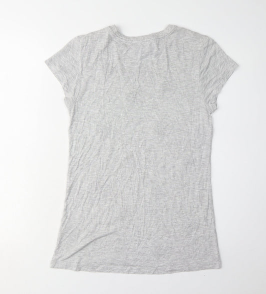 Jaeger Women's Grey Sequin Polka Dot T-Shirt S